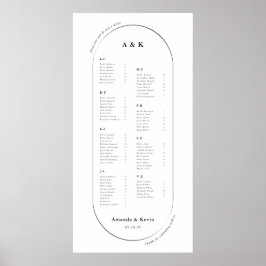Poster Gráfico de Casamento Oval Moderno de 48"