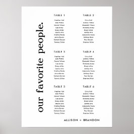 Poster Gráfico de Casamento Pequeno Sinal 6 Mesas