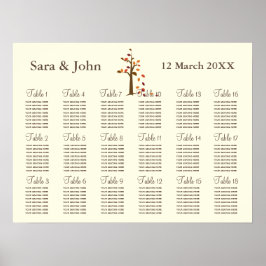 Póster Gráfico de Casamento Russo da Árvore de Queda