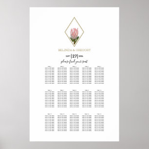 Poster Gráfico de Casamento Rustic King Protea