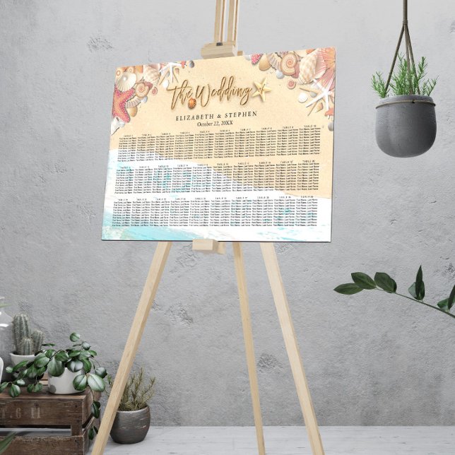 Poster Gráfico de Casamento Summer Sandy Beach Starfish (Criador carregado)