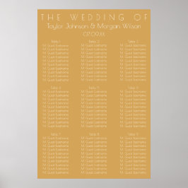 Poster Gráfico de Casamento Tonal de Champanhe Moderno