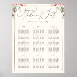 Poster Gráfico de Casamento Verde de inverno elegante