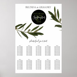 Poster Gráfico de Casamento Verde de Oliveira
