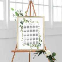 Gráfico de Casamento Verde Elegante