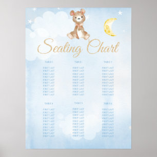 Poster Gráfico de Chás de fraldas do urso azul