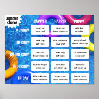 Poster Gráfico de Chore de Verão