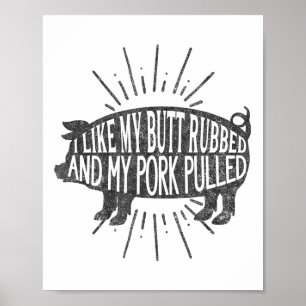 Poster Gráfico De Churrasco Engraçado Eu Gosto Do Meu Bum