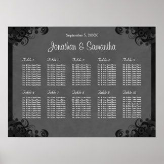 Póster Gráfico de Cinzas de Casamento de Mesas 10