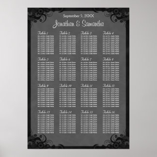 Póster Gráfico de Cinzas de Casamento de Mesas 16