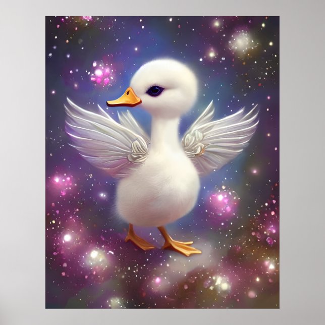 Poster Gráfico de Cisne Bebê Super Fofo (Frente)