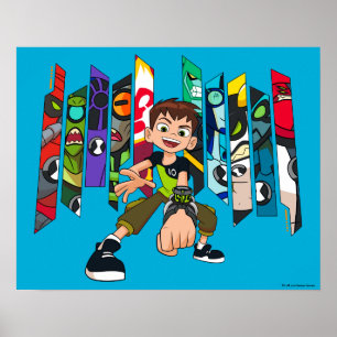 Poster Gráfico de Coleção de Alienígenas Ben 10