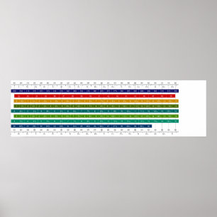 Póster Gráfico de comparação do tamanho do Calçado mascul