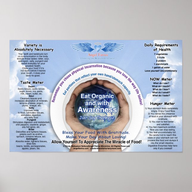 Póster Gráfico de Consciência da comida (Frente)