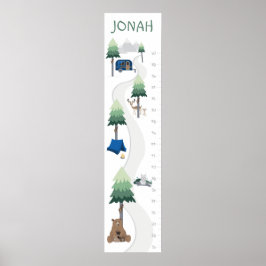 Poster Gráfico de crescimento da floresta e do acampament