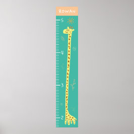 Poster Gráfico de Crescimento da Girafa Sorridente