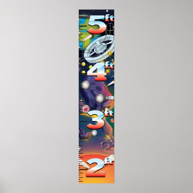 Poster Gráfico de Crescimento da Máquina de Pinball Super (Frente)