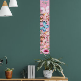 Poster Gráfico de Crescimento das Meninas Florais Rosa-Ro