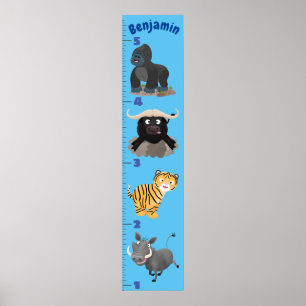 Poster Gráfico de crescimento de animação de animais c