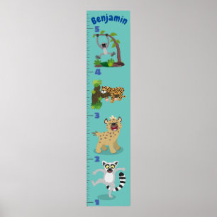 Poster Gráfico de crescimento de animação de animais cárt