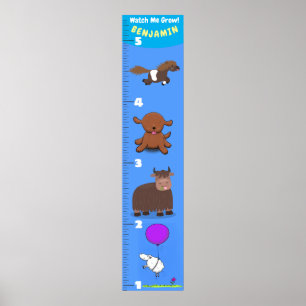 Poster Gráfico de crescimento de animação de animais d