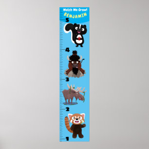 Poster Gráfico de crescimento de animação de animais e