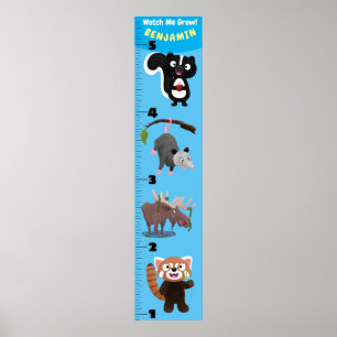 Poster Gráfico de crescimento de animação de animais e