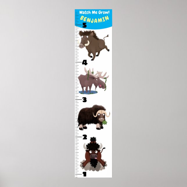 Poster Gráfico de crescimento de animação de animais engr (Frente)