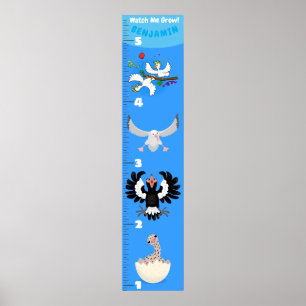 Poster Gráfico de crescimento de animação de aves engr