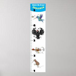 Poster Gráfico de crescimento de animação de aves engr