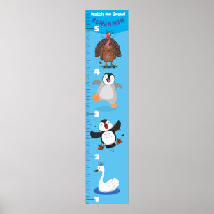 Poster Gráfico de crescimento de animação de aves engr