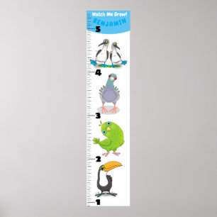 Poster Gráfico de crescimento de animação de aves engr