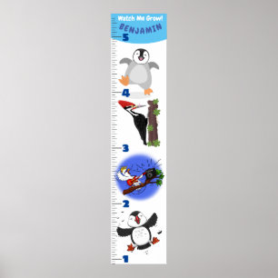 Poster Gráfico de crescimento de animação de aves engr