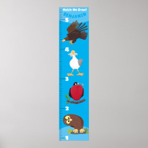 Poster Gráfico de crescimento de animação de aves engr