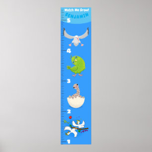 Poster Gráfico de crescimento de animação de aves engraça