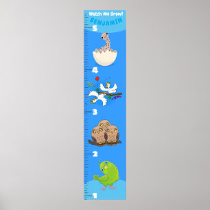 Poster Gráfico de crescimento de animação de aves engraça
