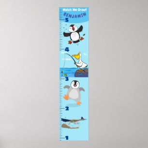 Poster Gráfico de crescimento de animação de aves engraça