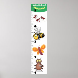 Poster Gráfico de crescimento de animação de insetos e