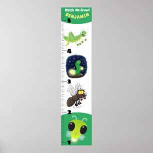 Poster Gráfico de crescimento de animação de insetos e