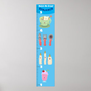 Poster Gráfico de crescimento de animação dos utensíl