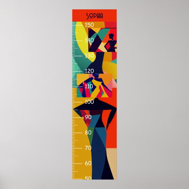Poster Gráfico de Crescimento de Arte Deco (Frente)