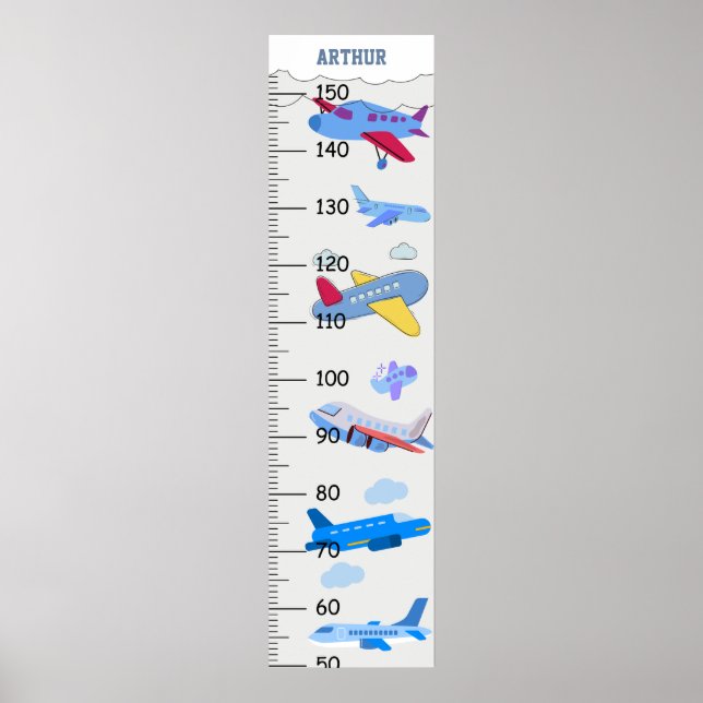 Poster Gráfico de Crescimento de Aviões Cócitos Centímetr (Frente)