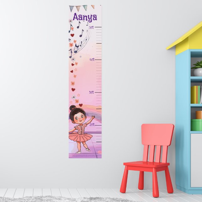 Poster Gráfico de Crescimento de Bailarina Personalizado  (Berçário 1)
