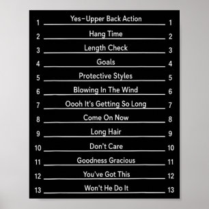 Poster Gráfico de Crescimento de Cabelo Engraçado Medição