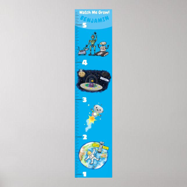 Poster Gráfico de crescimento de cartoons científicos (Frente)