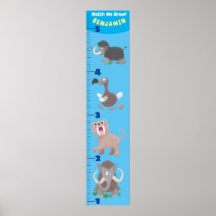 Poster Gráfico de crescimento de cartoons de animais ext