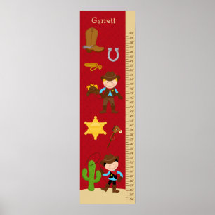 Póster Gráfico de Crescimento de Crianças - Cowboy