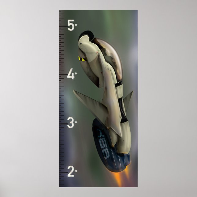 Poster Gráfico de Crescimento de Espaçonave (Frente)