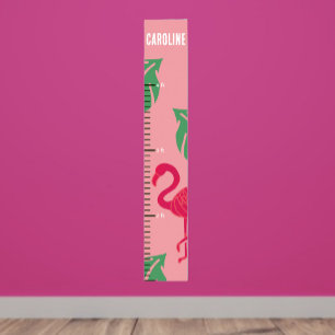 Poster Gráfico de Crescimento de Meninas Flamingo Rosa Tr