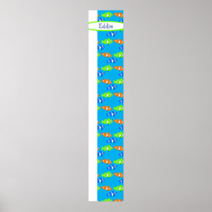 Poster Gráfico de Crescimento de Meninos Peixe Palhaço Az